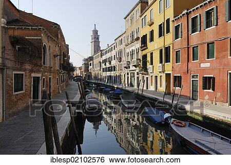 "Boats on the canal of Rio San Barnaba, Campanile of Santa Maria dei Carmini, Dorsoduro, Venice, Venezia, Veneto, Italy, Europe" View Large Photo Image Stock Photograph - "Boats on the canal of Rio San Barnaba, Campanile of Santa Maria dei Carmini, Dorsoduro, Venice, Venezia, Veneto, Italy, Europe". Fotosearch