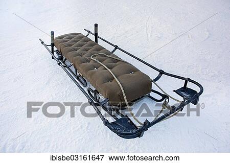 Stock Photo - "Bobsleigh, original bob from 1920, historical bob race, Kandersteg, Canton of Bern, Switzerland, Europe". Fotosearch