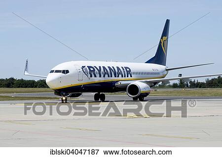 "Boeing 737-800 of low-cost airline Ryanair at Frankfurt-Hahn Airport, Hahn Airport near Simmern, Rhineland-Palatinate, Germany, Europe" View Large Photo Image Stock Photo - "Boeing 737-800 of low-cost airline Ryanair at Frankfurt-Hahn Airport, Hahn Airport near Simmern, Rhineland-Palatinate, Germany, Europe". Fotosearch