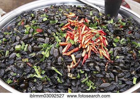 Stock Photo - "Boiled water beetles at a market, Siem Reap, Siem Reap, Siem Reap Province, Cambodia, Asia". Fotosearch