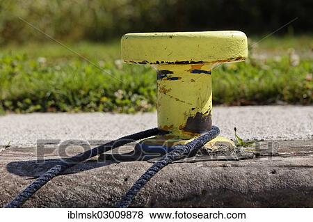 "Bollard, ropes used during locking, at lock No. 16, PK 106. 5, Canal des Vosges, formerly Canal de l'Est, Uzemain, Epinal, Lorraine, Departement Vosges, France, Europe" View Large Photo Image Stock Photo - "Bollard, ropes used during locking, at lock No. 16, PK 106. 5, Canal des Vosges, formerly Canal de l'Est, Uzemain, Epinal, Lorraine, Departement Vosges, France, Europe". Fotosearch