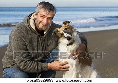"Borzoi or Russian Wolfhound, with a man by the sea, Tuscany, Italy, Europe" View Large Photo Image Stock Image - "Borzoi or Russian Wolfhound, with a man by the sea, Tuscany, Italy, Europe". Fotosearch