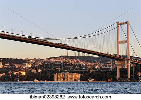 "Bosphorus Bridge with the Beylerbeyi Palace, Beylerbeyi Sarayi, on the Asian shore, Istanbul, Turkey, Europe, Asia" View Large Photo Image Stock Image - "Bosphorus Bridge with the Beylerbeyi Palace, Beylerbeyi Sarayi, on the Asian shore, Istanbul, Turkey, Europe, Asia". Fotosearch