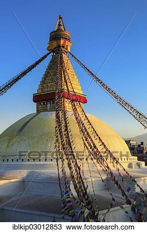 Stock Image - "Boudhanath stupa, Boudhanath, Kathmandu, Kathmandu District, Bagmati Zone, Nepal, Asia". Fotosearch