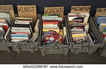 "Boxes with books in categories, Architecture, Art, Children, Music/Film, Cars, book sale, PublicGround" View Large Photo Image Stock Photo - "Boxes with books in categories, Architecture, Art, Children, Music/Film, Cars, book sale, PublicGround". Fotosearch