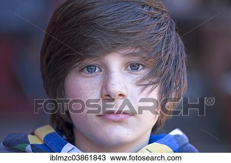 Stock Image - "Boy, 10 years, portrait, Germany, Europe". Fotosearch