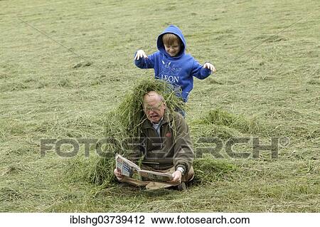 "Boy throwing hay on a man, Muhle, Schalksmuhle, North Rhine-Westphalia, Germany, Europe" View Large Photo Image Stock Image - "Boy throwing hay on a man, Muhle, Schalksmuhle, North Rhine-Westphalia, Germany, Europe". Fotosearch