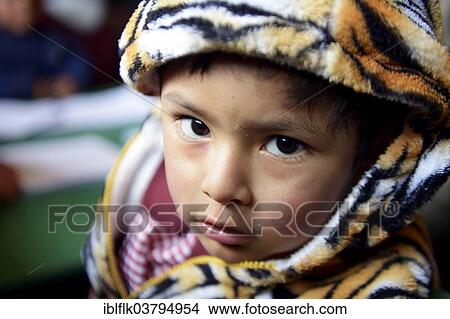 "Boy wearing a hoodie with a tiger skin pattern, El Alto, Department of La Paz, Bolivia, South America" View Large Photo Image Picture - "Boy wearing a hoodie with a tiger skin pattern, El Alto, Department of La Paz, Bolivia, South America". Fotosearch