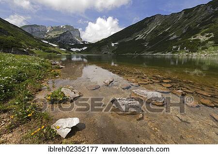 Stock Photo - "Brandenberg Alps and lake Zireiner See, Tyrol, Austria, Europe". Fotosearch