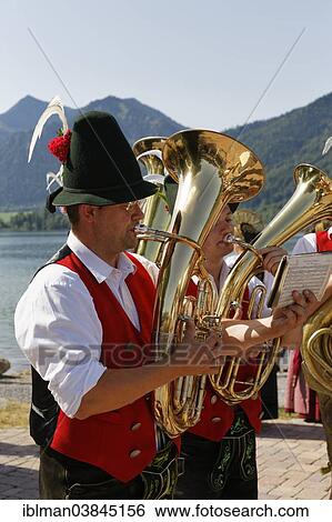 "Brass music band, Alt-Schlierseer-Kirchtag festival, Schliersee, Upper Bavaria, Bavaria, Germany, Europe" View Large Photo Image Stock Photograph - "Brass music band, Alt-Schlierseer-Kirchtag festival, Schliersee, Upper Bavaria, Bavaria, Germany, Europe". Fotosearch