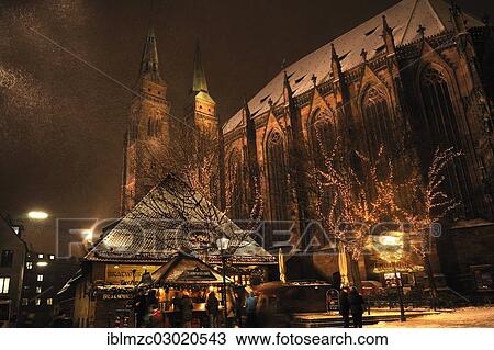 "Bratwursthaeusle, a fried sausage restaurant, in winter in front of St. Sebald Church, Rathausplatz, Altstadt, Nuremberg, Middle Franconia, Bavaria, Germany, Europe" View Large Photo Image Stock Image - "Bratwursthaeusle, a fried sausage restaurant, in winter in front of St. Sebald Church, Rathausplatz, Altstadt, Nuremberg, Middle Franconia, Bavaria, Germany, Europe". Fotosearch