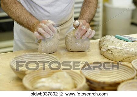 "Bread making, baker, hands kneading a bread dough, sourdough" View Large Photo Image Stock Image - "Bread making, baker, hands kneading a bread dough, sourdough". Fotosearch
