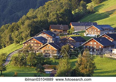 Stock Photo - "Bregenzerwald houses, Unterkaltberg, Schwarzenberg, Bregenzerwald, Bregenzer Wald, Vorarlberg, Austria, Europe". Fotosearch