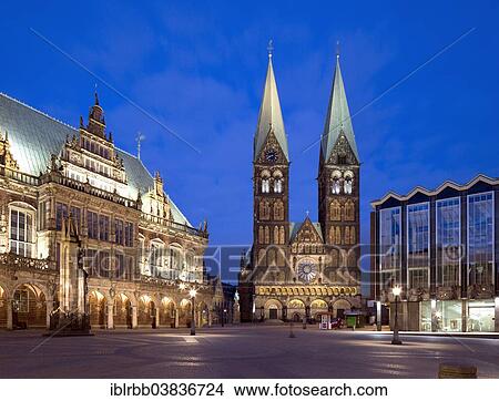 "Bremen City Hall, Weser Renaissance, UNESCO World Cultural Heritage Site, St. Peter's Cathedral and the Haus der Burgerschaft parliament building on the right, Bremen, Germany, Europe" View Large Photo Image Picture - "Bremen City Hall, Weser Renaissance, UNESCO World Cultural Heritage Site, St. Peter's Cathedral and the Haus der Burgerschaft parliament building on the right, Bremen, Germany, Europe". Fotosearch
