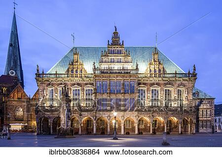 "Bremen City Hall, Weser Renaissance, UNESCO World Cultural Heritage Site, Church of Our Lady on the left, Bremen, Germany, Europe" View Large Photo Image Picture - "Bremen City Hall, Weser Renaissance, UNESCO World Cultural Heritage Site, Church of Our Lady on the left, Bremen, Germany, Europe". Fotosearch