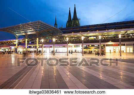 Stock Image - "Breslauer Platz square, entrance to Cologne Central Station, Cologne, North Rhine-Westphalia, Germany, Europe". Fotosearch