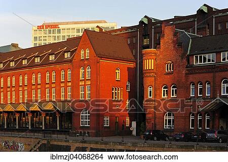 "Brick buildings at Zollkanal, Speicherstadt, behind the Publishing house Der Spiegel, Hamburg, Germany, Europe" View Large Photo Image Picture - "Brick buildings at Zollkanal, Speicherstadt, behind the Publishing house Der Spiegel, Hamburg, Germany, Europe". Fotosearch
