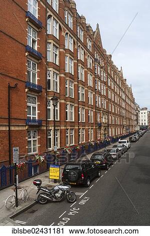 Stock Image - "Brick buildings in Bickenhall Street, London, England, United Kingdom, Europe". Fotosearch
