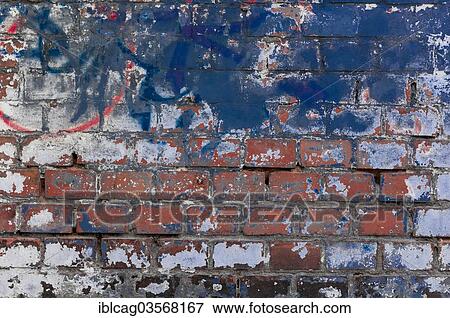 Stock Photo - "Brick wall, Frankfurt am Main, Hesse, Germany, Europe". Fotosearch