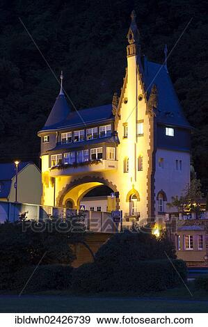 "Bridge Gate at night, Traben-Trarbach, Rhineland-Palatinate, Germany, Europe, PublicGround, Europe" View Large Photo Image Stock Photo - "Bridge Gate at night, Traben-Trarbach, Rhineland-Palatinate, Germany, Europe, PublicGround, Europe". Fotosearch