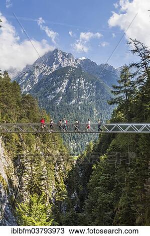 "Bridge, Leutaschklamm Gorge, behind the Karwendel, Mittenwald, Alps, Bavaria, Germany, Europe" View Large Photo Image Stock Image - "Bridge, Leutaschklamm Gorge, behind the Karwendel, Mittenwald, Alps, Bavaria, Germany, Europe". Fotosearch