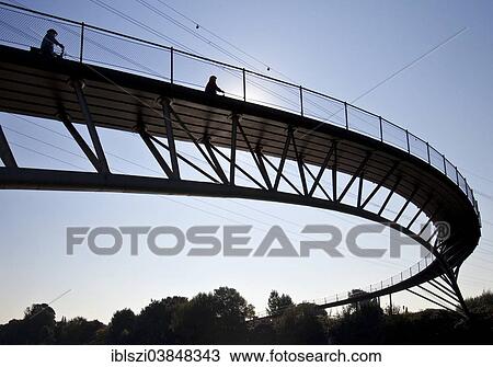Stock Image - "Bridge over the Rhine-Herne Canal, Oberhausen, Ruhr district, North Rhine-Westphalia, Germany, Europe". Fotosearch