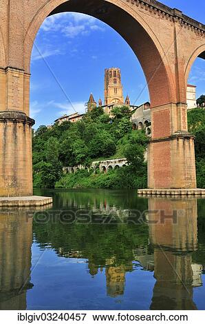 "Bridge over the Tarn River, in front of Albi Cathedral, formally the Cathedral of Saint Cecilia, Cathedrale Sainte-Cecile d'Albi, historic center, Albi, Departement Tarn, Midi-Pyrenees, France, Europe" View Large Photo Image Stock Photo - "Bridge over the Tarn River, in front of Albi Cathedral, formally the Cathedral of Saint Cecilia, Cathedrale Sainte-Cecile d'Albi, historic center, Albi, Departement Tarn, Midi-Pyrenees, France, Europe". Fotosearch