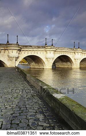 Stock Image - "Bridge Pont Neuf, Paris, Region of Ile-de-France, France, Europe". Fotosearch