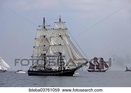 "Brig Roald Amundsen at the Hanse Sail 2013, Baltic Sea near the entrance to the port, Warnemunde, Rostock, Mecklenburg-Western Pomerania, Germany, Europe" View Large Photo Image Stock Photo - "Brig Roald Amundsen at the Hanse Sail 2013, Baltic Sea near the entrance to the port, Warnemunde, Rostock, Mecklenburg-Western Pomerania, Germany, Europe". Fotosearch