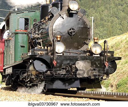 "Brig-Visp-Zermatt-Bahn or BVZ Zermatt-Bahn railway, locomotive built in 1906, Canton of Valais, Switzerland, Europe" View Large Photo Image Stock Photo - "Brig-Visp-Zermatt-Bahn or BVZ Zermatt-Bahn railway, locomotive built in 1906, Canton of Valais, Switzerland, Europe". Fotosearch