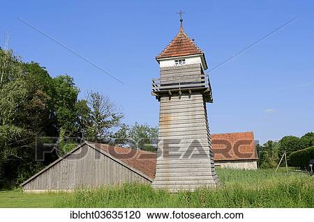 Stock Image - "Brine storage tower of the Gottesgabe Saline, Rheine, Munsterland, Nordrhein-Westfalen, Germany, Europe". Fotosearch