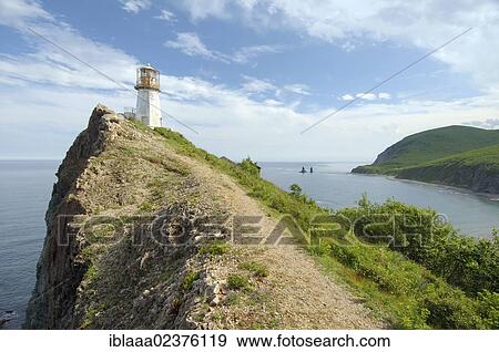 "Briner's Cape, with beacon, Japan Sea, Primorsky Krai, Russian Federation, Far East" View Large Photo Image Stock Photo - "Briner's Cape, with beacon, Japan Sea, Primorsky Krai, Russian Federation, Far East". Fotosearch