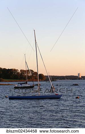 Stock Photo - "Bristol harbour, evening mood, Rhode Island, USA". Fotosearch