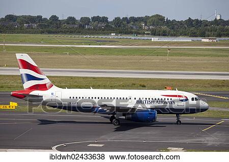 "British Airways G-EUPR Airbus A319-131 aircraft on the manoeuvring area, Duesseldorf International Airport, Duesseldorf, North Rhine-Westphalia, Germany, Europe" View Large Photo Image Stock Photo - "British Airways G-EUPR Airbus A319-131 aircraft on the manoeuvring area, Duesseldorf International Airport, Duesseldorf, North Rhine-Westphalia, Germany, Europe". Fotosearch