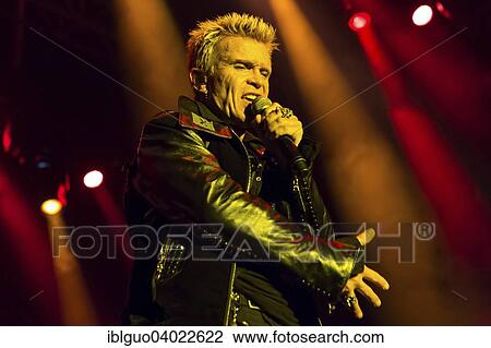 Stock Image - "British rock singer Billy Idol, live in Hall 2, Lucerne, Switzerland, Europe". Fotosearch