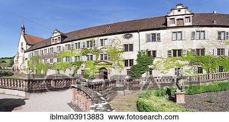 Stock Image - "Bronnbach Monastery, Tauber valley, Romantic Road, Bronnbach, Baden-Wurttemberg, Germany, Europe". Fotosearch