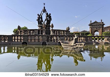 "Bronze figures of youths holding the heraldic symbols of Montalto, Fontana del Quadrato o dei Mori or Fountain of the Four Moors, Giardino all' Italiana, Italian gardens of Villa Lante, Bagnaia, Lazio, Italy, Europe" View Large Photo Image Stock Photo - "Bronze figures of youths holding the heraldic symbols of Montalto, Fontana del Quadrato o dei Mori or Fountain of the Four Moors, Giardino all' Italiana, Italian gardens of Villa Lante, Bagnaia, Lazio, Italy, Europe". Fotosearch