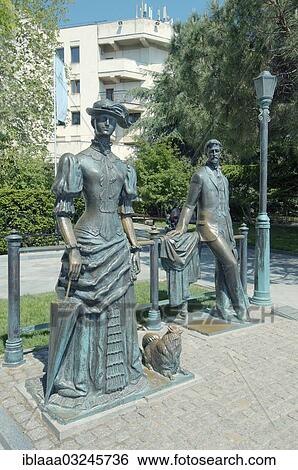 "Bronze monument Anton Chekhov and Lady with the Dog, Yalta, Crimea, Ukraine, Europe" View Large Photo Image Stock Photograph - "Bronze monument Anton Chekhov and Lady with the Dog, Yalta, Crimea, Ukraine, Europe". Fotosearch