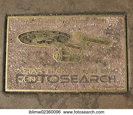 "Bronze plaque for Star Trek created by Gene Roddenberry, Walk of Fame, Hollywood Boulevard, Hollywood, Los Angeles, California, United States of America, USA, PublicGround" View Large Photo Image Stock Photograph - "Bronze plaque for Star Trek created by Gene Roddenberry, Walk of Fame, Hollywood Boulevard, Hollywood, Los Angeles, California, United States of America, USA, PublicGround". Fotosearch