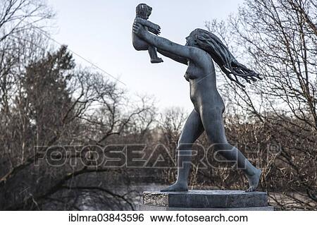 "Bronze sculpture, Mother holding her child in the air triumphantly, Vigeland installation, Frogner Park, Oslo, Norway, Europe" View Large Photo Image Stock Photograph - "Bronze sculpture, Mother holding her child in the air triumphantly, Vigeland installation, Frogner Park, Oslo, Norway, Europe". Fotosearch