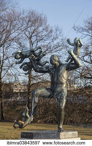 "Bronze sculpture of a father wrestling with four children, Vigeland installation, Frogner Park, Oslo, Norway, Europe" View Large Photo Image Stock Photo - "Bronze sculpture of a father wrestling with four children, Vigeland installation, Frogner Park, Oslo, Norway, Europe". Fotosearch