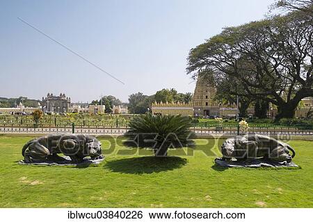 "Bronze sculptures of jaguars at the Mysore Palace, Mysore, Karnataka, India, Asia" View Large Photo Image Stock Photograph - "Bronze sculptures of jaguars at the Mysore Palace, Mysore, Karnataka, India, Asia". Fotosearch