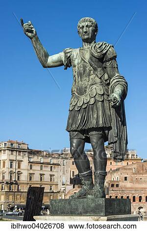 "Bronze statue of Roman Emperor Trajan, Via dei Fori Imperiali, Rione I Monti, Rome, Lazio, Italy, Europe" View Large Photo Image Stock Photo - "Bronze statue of Roman Emperor Trajan, Via dei Fori Imperiali, Rione I Monti, Rome, Lazio, Italy, Europe". Fotosearch