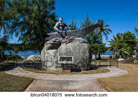 Stock Photography - "Bronze statue of the Chamorro chief Gadao, Guam, US Territory, Pacific, Oceania". Fotosearch