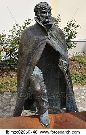 Stock Photo - "Bronze statue of the painter Caspar David Friedrich by sculptor Claus Goertz, inaugurated in 2010, Lappstrasse street, Greifswald, Mecklenburg-Western Pomerania, Germany, Europe". Fotosearch