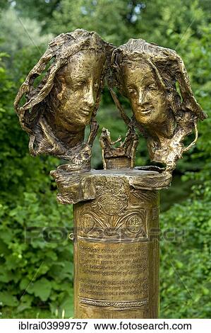 "Bronze stele by Joseph Michael Neustift, Monument to Love, Duke Albrecht III and Agnes Bernauer, sculpture garden of Schloss Blutenburg castle, Munich, Upper Bavaria, Bavaria Castle, Germany, Europe" View Large Photo Image Stock Photo - "Bronze stele by Joseph Michael Neustift, Monument to Love, Duke Albrecht III and Agnes Bernauer, sculpture garden of Schloss Blutenburg castle, Munich, Upper Bavaria, Bavaria Castle, Germany, Europe". Fotosearch
