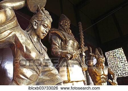 "Bronze warrior statues in the Qinglong Caves, Zhenyuan, Guizhou, China, People's Republic of China, Asia" View Large Photo Image Stock Photograph - "Bronze warrior statues in the Qinglong Caves, Zhenyuan, Guizhou, China, People's Republic of China, Asia". Fotosearch