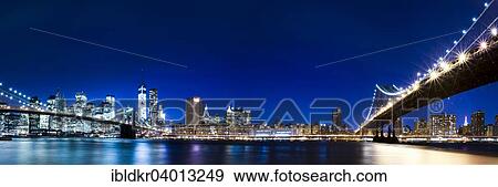 "Brooklyn Bridge and Manhattan Bridge, view from Main Street Park on the East River onto the Manhattan skyline, Downtown Brooklyn, Brooklyn, New York" View Large Photo Image Stock Photo - "Brooklyn Bridge and Manhattan Bridge, view from Main Street Park on the East River onto the Manhattan skyline, Downtown Brooklyn, Brooklyn, New York". Fotosearch