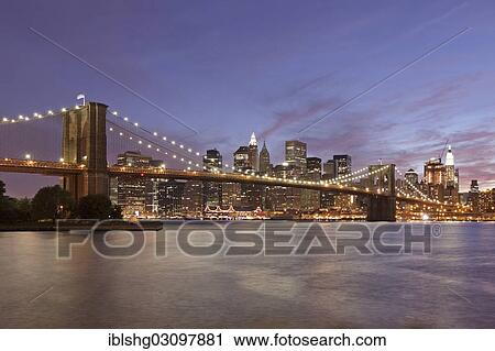 "Brooklyn Bridge in front of the Manhattan skyline in the evening, Manhattan, New York City, New York, United States, North America" View Large Photo Image Stock Image - "Brooklyn Bridge in front of the Manhattan skyline in the evening, Manhattan, New York City, New York, United States, North America". Fotosearch