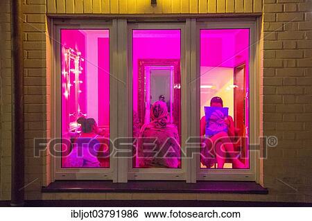 Stock Photograph - "Brothel, red light district, Flasshofstrasse brothel district, Oberhausen, North Rhine-Westphalia, Germany, Europe". Fotosearch